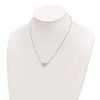 FJC Finejewelers 925 Sterling Silver Cable  Rose Tone Polished Hearts Necklace 18 Inches x 16 mm