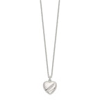 FJC Finejewelers 925 Sterling Silver CZ 16in with 2in ext Heart Necklace 16 Inches x 11 mm