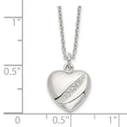 FJC Finejewelers 925 Sterling Silver CZ 16in with 2in ext Heart Necklace 16 Inches x 11 mm