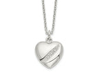 FJC Finejewelers 925 Sterling Silver CZ 16in with 2in ext Heart Necklace 16 Inches x 11 mm