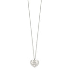 FJC Finejewelers 925 Sterling Silver CZ Hands in Heart Necklace 16 Inches x 16 mm