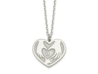 FJC Finejewelers 925 Sterling Silver CZ Hands in Heart Necklace 16 Inches x 16 mm