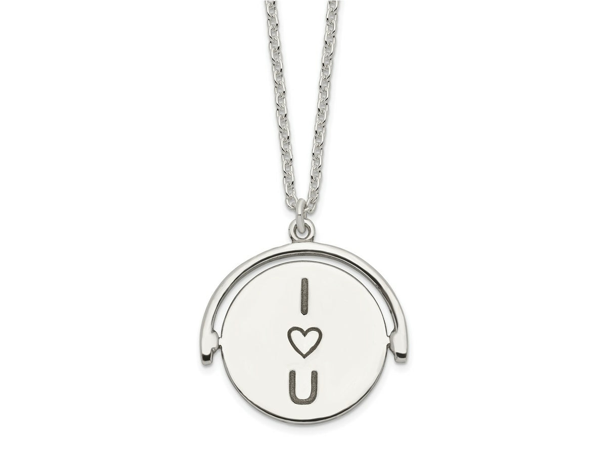 FJC Finejewelers 925 Sterling Silver Cable I Love You Forever Necklace 16 Inches x 21 mm