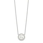 FJC Finejewelers 925 Sterling Silver Cable Polished CZ Love Necklace 18 Inches x 13 mm