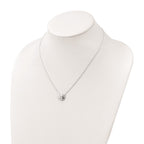 FJC Finejewelers 925 Sterling Silver Cable Polished CZ Love Necklace 18 Inches x 13 mm