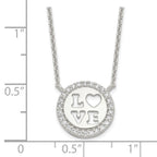 FJC Finejewelers 925 Sterling Silver Cable Polished CZ Love Necklace 18 Inches x 13 mm