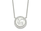 FJC Finejewelers 925 Sterling Silver Cable Polished CZ Love Necklace 18 Inches x 13 mm