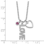 FJC Finejewelers 925 Sterling Silver CZ  Love and Heart Bead Chain Necklace 18 Inches x 5.7 mm