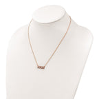 FJC Finejewelers 925 Sterling Silver Cable Polished Rose-tone CZ MOM 18in Necklace 18 Inches x 18 mm