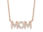FJC Finejewelers 925 Sterling Silver Cable Polished Rose-tone CZ MOM 18in Necklace 18 Inches x 18 mm