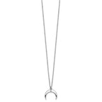 FJC Finejewelers 925 Sterling Silver Cable Rhodium Plated CZ Moon Necklace 16 Inches x 15 mm
