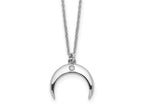 FJC Finejewelers 925 Sterling Silver Cable Rhodium Plated CZ Moon Necklace 16 Inches x 15 mm