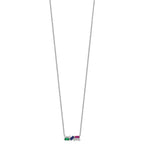 FJC Finejewelers 925 Sterling Silver Cable  Polished Multi-color CZ Necklace 18 Inches x 15 mm
