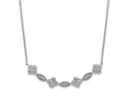 FJC Finejewelers 925 Sterling Silver Rhodium Plated Polished Fancy CZ Necklace 17 Inches x 38 mm