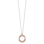 FJC Finejewelers 925 Sterling Silver Slide Rose-tone Pave CZ Twist with 2 in ext. Necklace 15 Inches x 20 mm