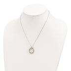 FJC Finejewelers 925 Sterling Silver Slide Rose-tone Pave CZ Twist with 2 in ext. Necklace 15 Inches x 20 mm