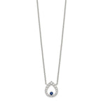 FJC Finejewelers 925 Sterling Silver Fancy Polished CZ Teardrop Necklace 18 Inches x 10 mm