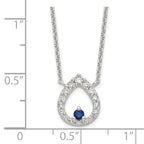 FJC Finejewelers 925 Sterling Silver Fancy Polished CZ Teardrop Necklace 18 Inches x 10 mm