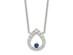 FJC Finejewelers 925 Sterling Silver Fancy Polished CZ Teardrop Necklace 18 Inches x 10 mm