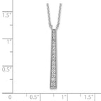 FJC Finejewelers 925 Sterling Silver Rhodium Plated Polished CZ Tapered Pendant Necklace 17 Inches x 3 mm