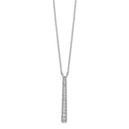 FJC Finejewelers 925 Sterling Silver Rhodium Plated Polished CZ Tapered Pendant Necklace 17 Inches x 3 mm