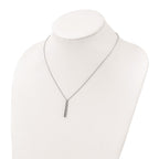 FJC Finejewelers 925 Sterling Silver Rhodium Plated Polished CZ Tapered Pendant Necklace 17 Inches x 3 mm