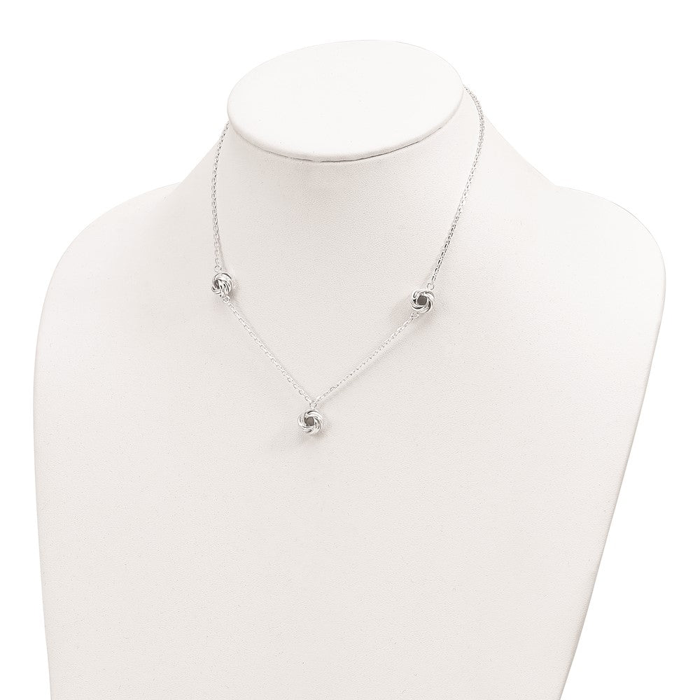 FJC Finejewelers 925 Sterling Silver Fancy Love Knot Necklace 16 Inches x 10 mm