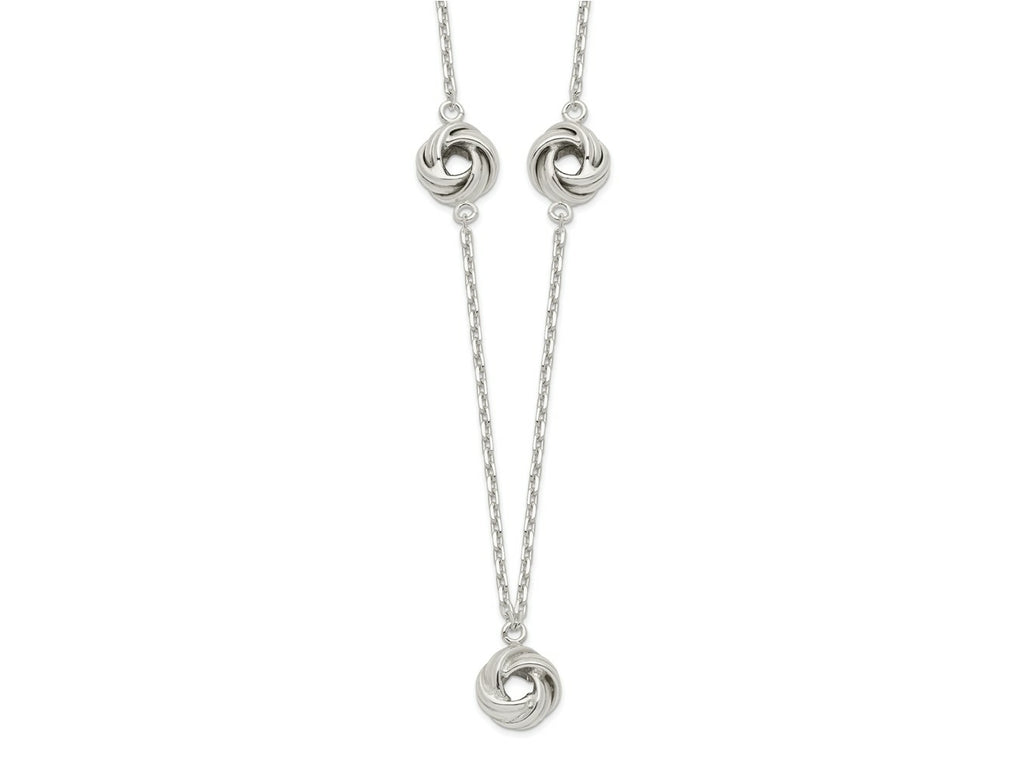FJC Finejewelers 925 Sterling Silver Fancy Love Knot Necklace 16 Inches x 10 mm