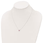 FJC Finejewelers 925 Sterling Silver Fancy Rhodium Plated Pink Crystal Necklace 18 Inches x 6 mm