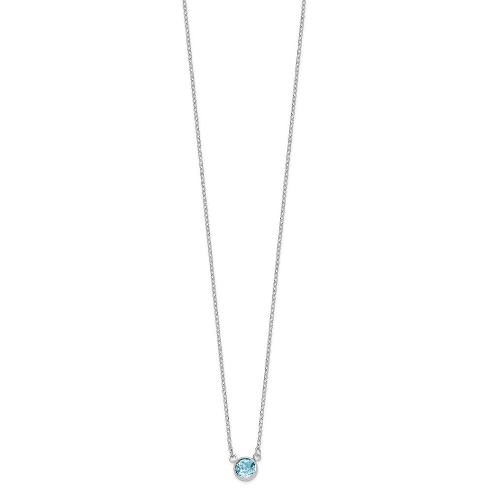 FJC Finejewelers 925 Sterling Silver Fancy d Blue Crystal Bezel Necklace 18 Inches x 6 mm