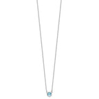 FJC Finejewelers 925 Sterling Silver Fancy d Blue Crystal Bezel Necklace 18 Inches x 6 mm