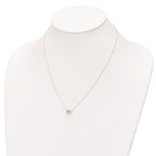 FJC Finejewelers 925 Sterling Silver Fancy d Blue Crystal Bezel Necklace 18 Inches x 6 mm