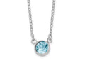 FJC Finejewelers 925 Sterling Silver Fancy d Blue Crystal Bezel Necklace 18 Inches x 6 mm