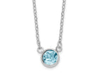 FJC Finejewelers 925 Sterling Silver Fancy d Blue Crystal Bezel Necklace 18 Inches x 6 mm