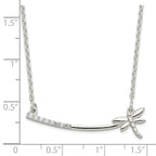 FJC Finejewelers 925 Sterling Silver CZ Dragonfly Bar Necklace 16 Inches x 36 mm