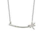FJC Finejewelers 925 Sterling Silver CZ Dragonfly Bar Necklace 16 Inches x 36 mm