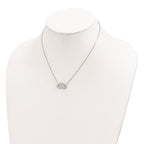 FJC Finejewelers 925 Sterling Silver Fancy Rhodium Plated CZ Lotus Flower Necklace 15 Inches x 19 mm