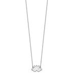 FJC Finejewelers 925 Sterling Silver Fancy Rhodium Plated CZ Lotus Flower Necklace 15 Inches x 19 mm