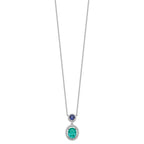 FJC Finejewelers 925 Sterling Silver Fancy CZ Glass Stone Dangle Pendant Necklace 18 Inches x 12 mm