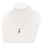 FJC Finejewelers 925 Sterling Silver Fancy CZ Glass Stone Dangle Pendant Necklace 18 Inches x 12 mm
