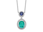 FJC Finejewelers 925 Sterling Silver Fancy CZ Glass Stone Dangle Pendant Necklace 18 Inches x 12 mm