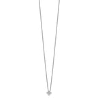 FJC Finejewelers 925 Sterling Silver Cable Rhodium Plated Polished CZ Flower Necklace 18 Inches x 7 mm