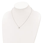 FJC Finejewelers 925 Sterling Silver Cable Rhodium Plated Polished CZ Flower Necklace 18 Inches x 7 mm