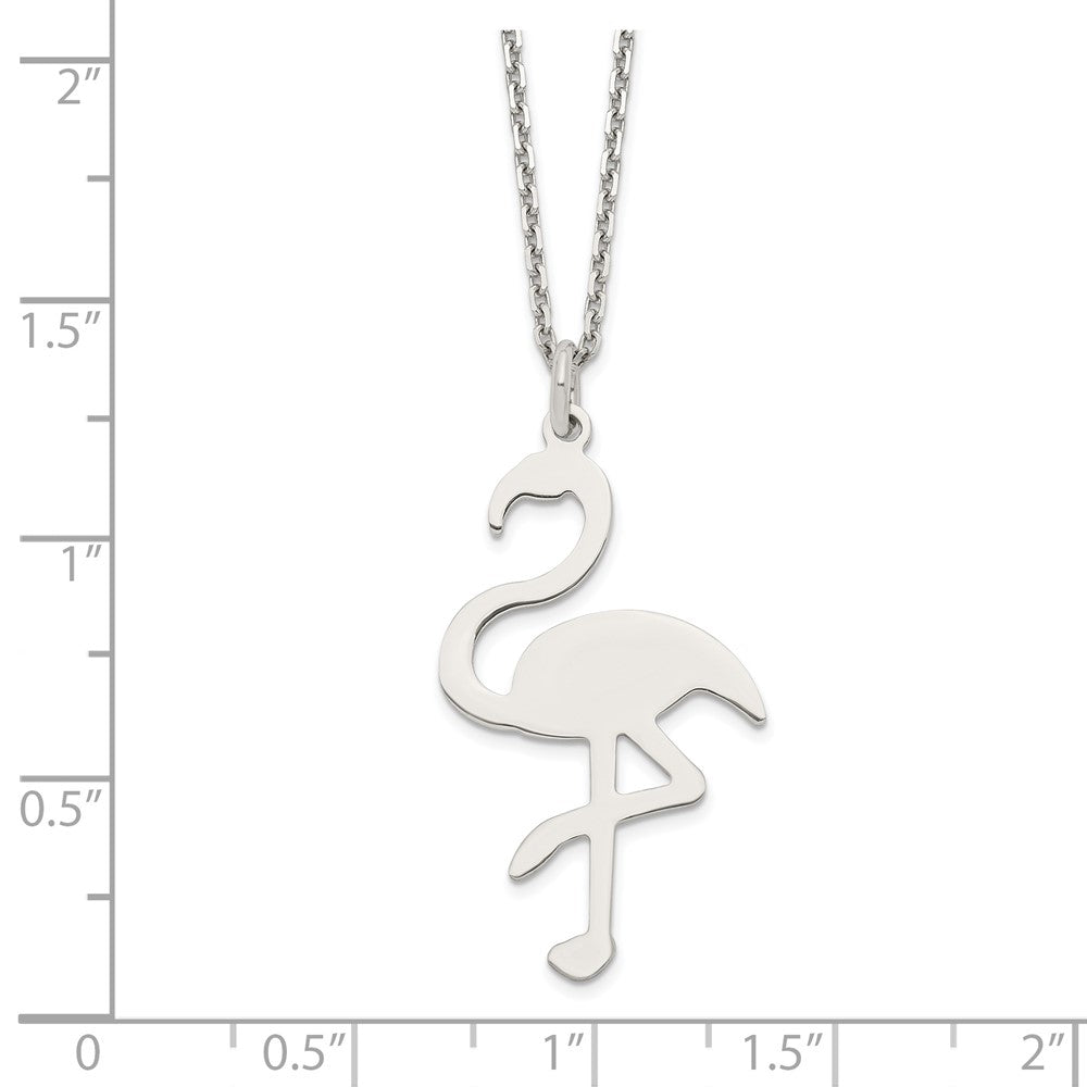 FJC Finejewelers 925 Sterling Silver Cable Polished Flamingo Necklace 16 Inches x 17 mm