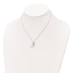 FJC Finejewelers 925 Sterling Silver Cable Rhodium Plated CZ Heart Cat Necklace 16 Inches x 13 mm