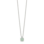 FJC Finejewelers 925 Sterling Silver Fancy Light Blue Quartzite and CZ Necklace 18 Inches x 6 mm