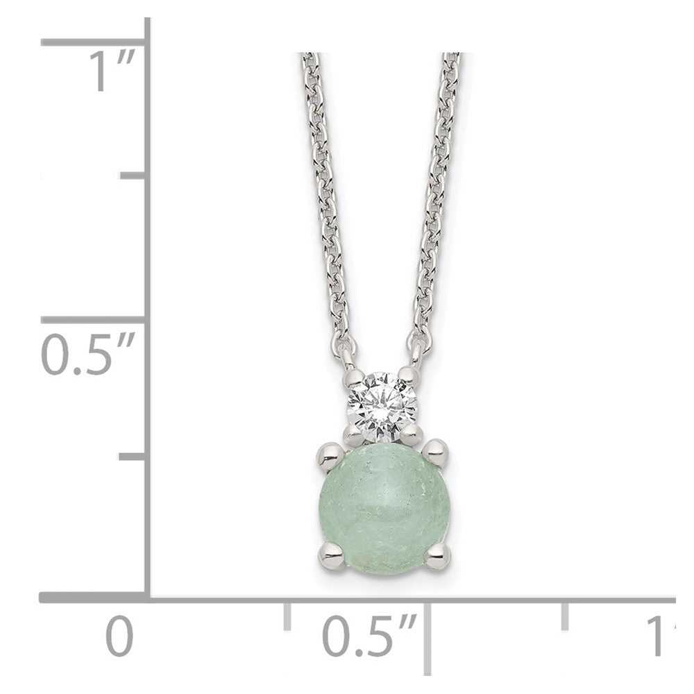 FJC Finejewelers 925 Sterling Silver Fancy Light Blue Quartzite and CZ Necklace 18 Inches x 6 mm