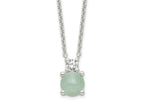 FJC Finejewelers 925 Sterling Silver Fancy Light Blue Quartzite and CZ Necklace 18 Inches x 6 mm