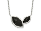 FJC Finejewelers 925 Sterling Silver Fancy Faceted Onyx Necklace 18 Inches x 18 mm