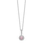 FJC Finejewelers 925 Sterling Silver Polished Rhodium Plated CZ 18in Necklace/Post Earrings Jewelry Set